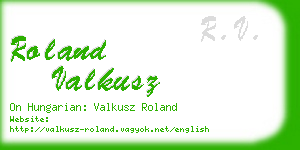 roland valkusz business card